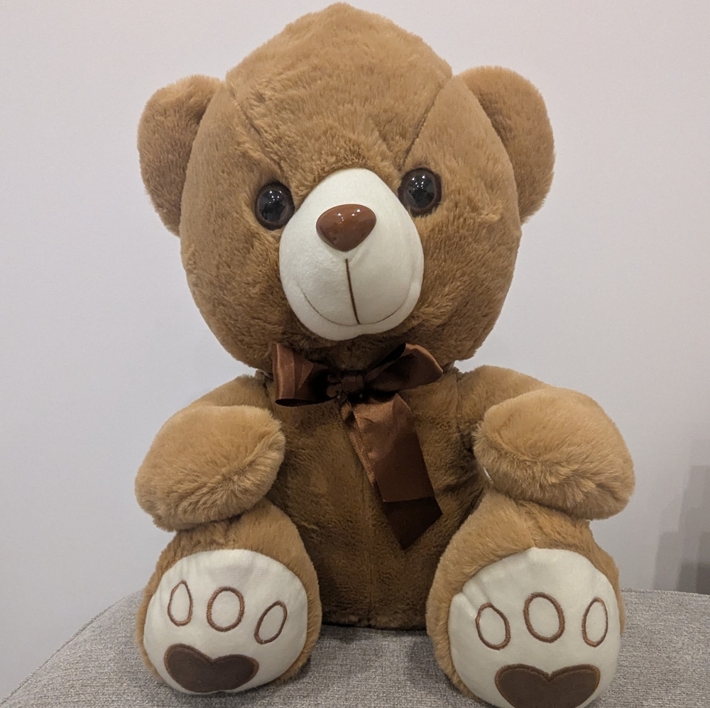 Teddy Bear Medium Size 18" Brown Soft Plush Stuffed Animal Toy for Kids NWOT